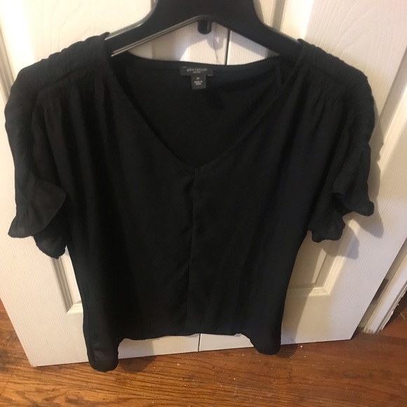 Ann Taylor Ruched V-Neck Top - Picture 7 of 10